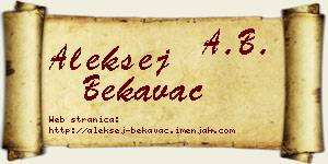 Aleksej Bekavac vizit kartica